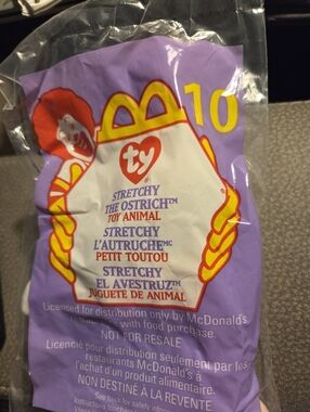 Ty Stretchy the Ostrich Beanie Baby Rare Retired  Sealed McDonalds #10